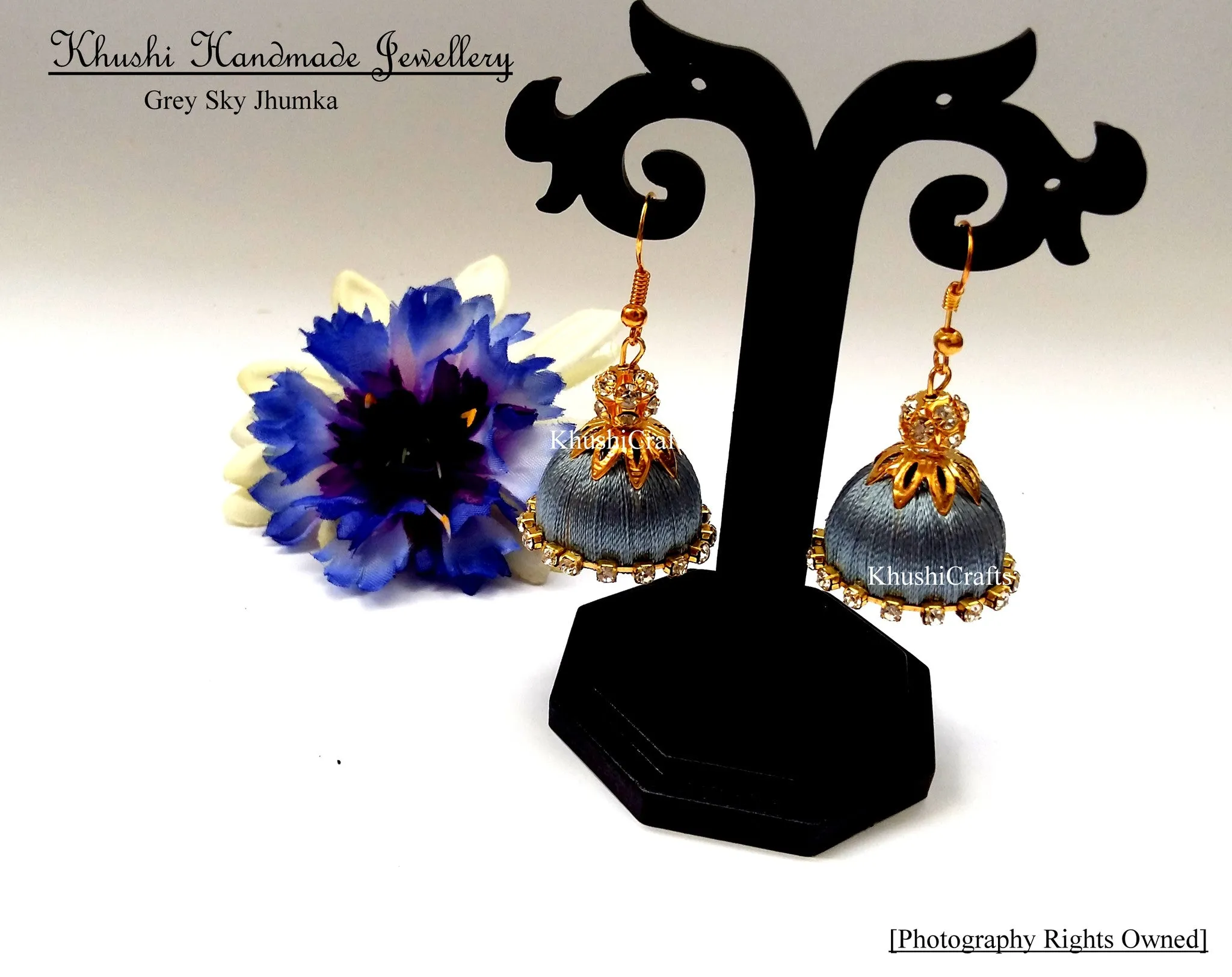 Grey Sky Jhumkas