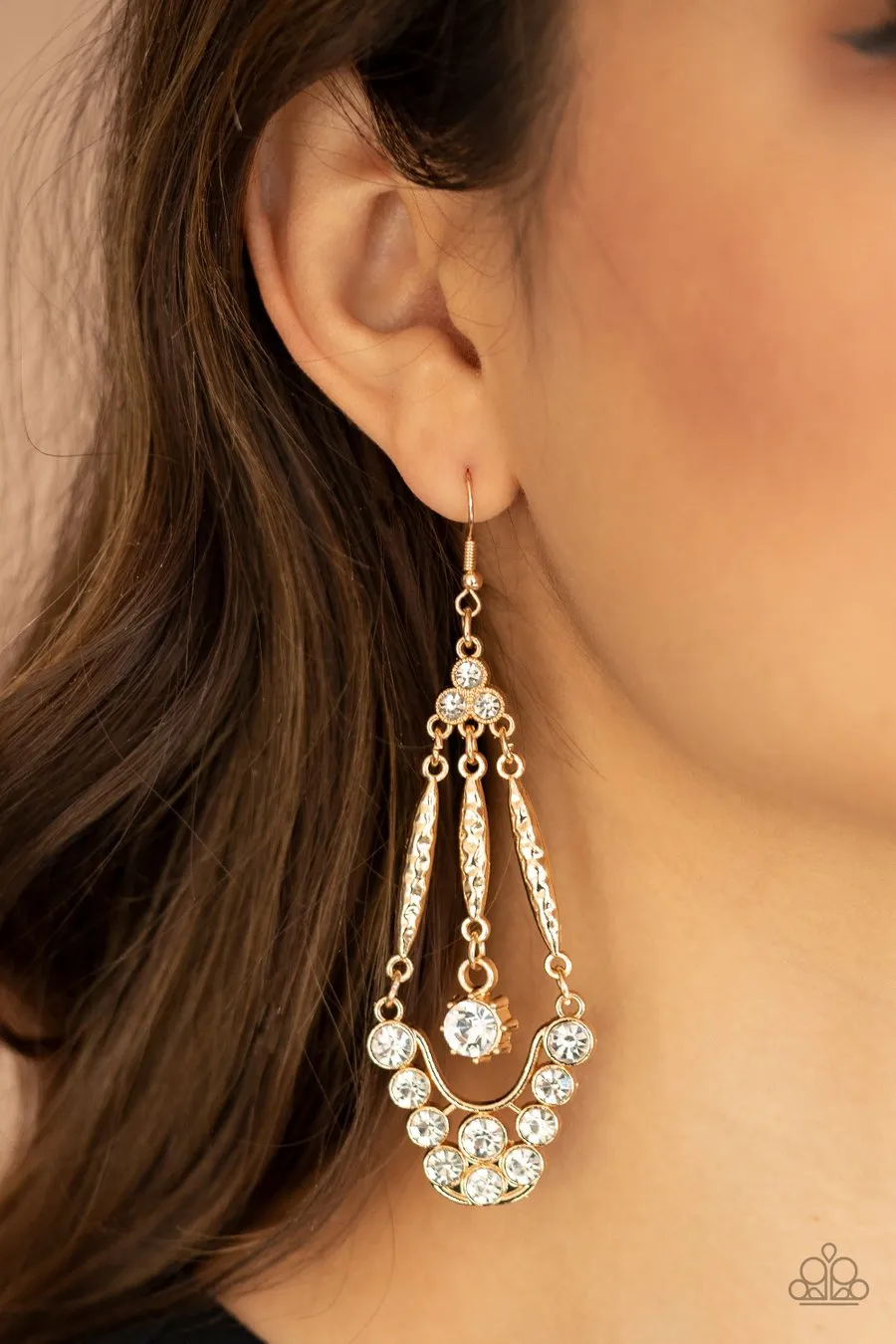 High Ranking Radiance - gold - Paparazzi earrings