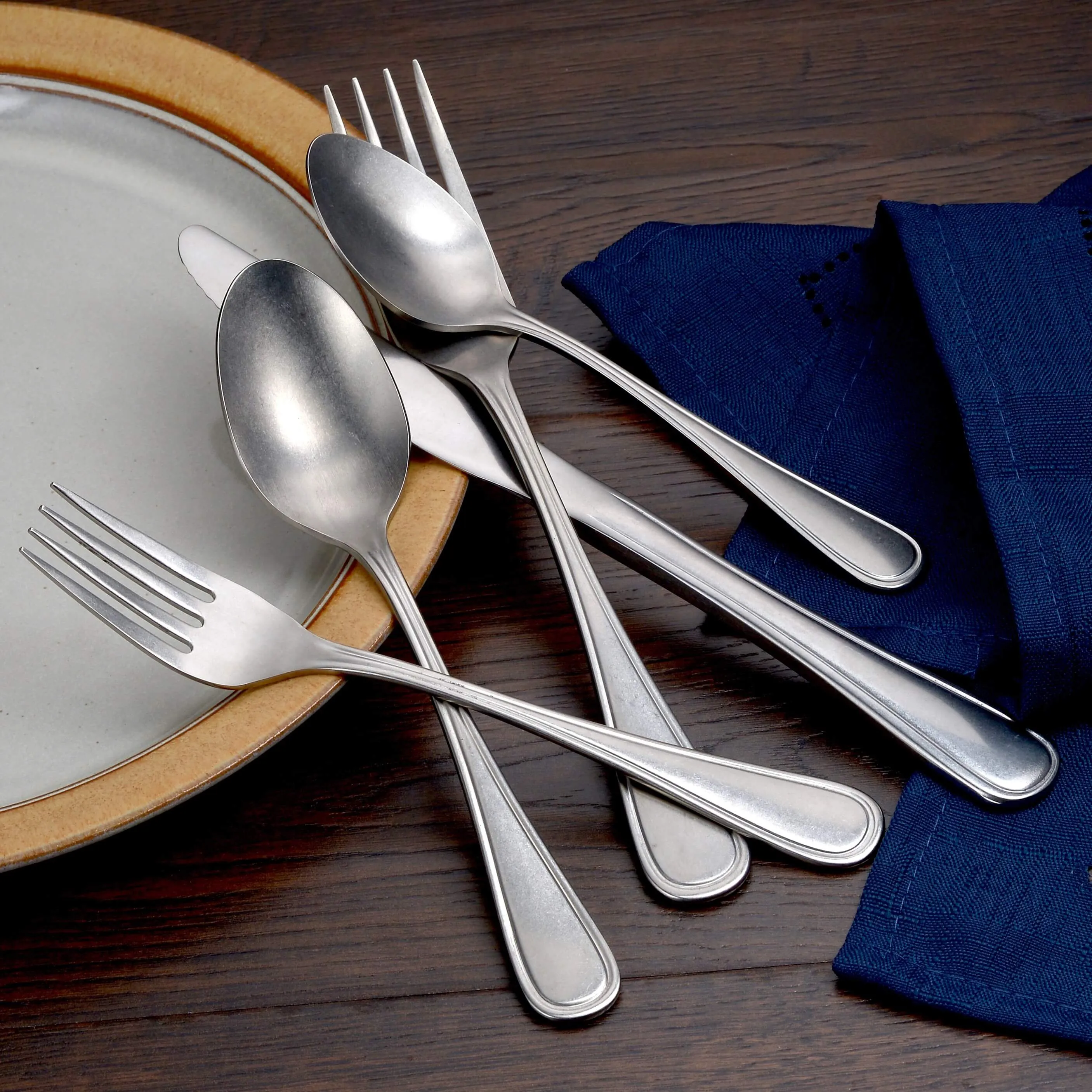 Industrial Rim Flatware Set - 20 Piece Made in USA