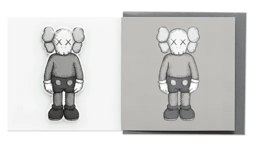 KAWS Companion Greeting Card (With Puffy Sticker)Grey