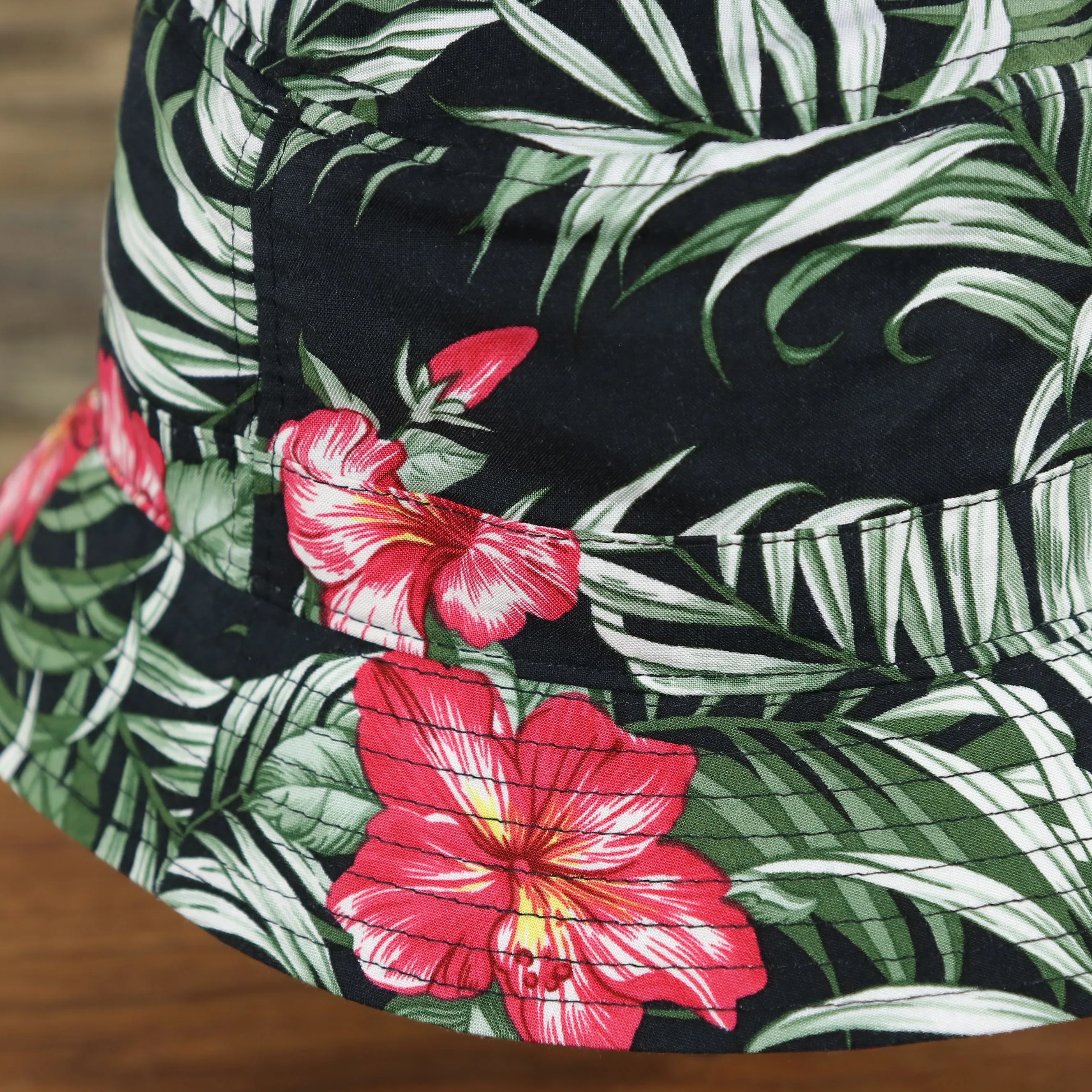 KB ETHOS | BUCKET HAT |  FLORAL DESIGN, BLACK/RED, OSFM