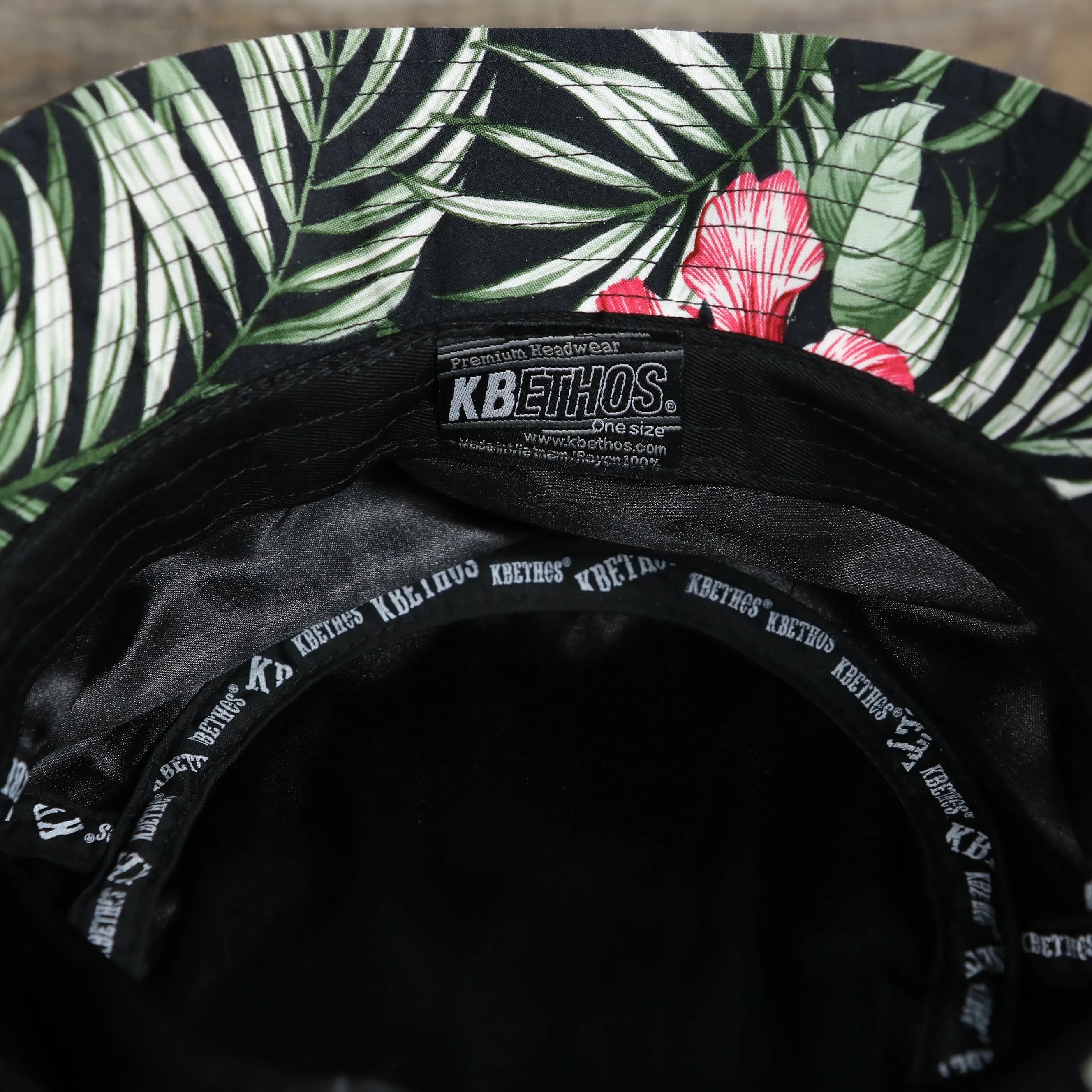 KB ETHOS | BUCKET HAT |  FLORAL DESIGN, BLACK/RED, OSFM