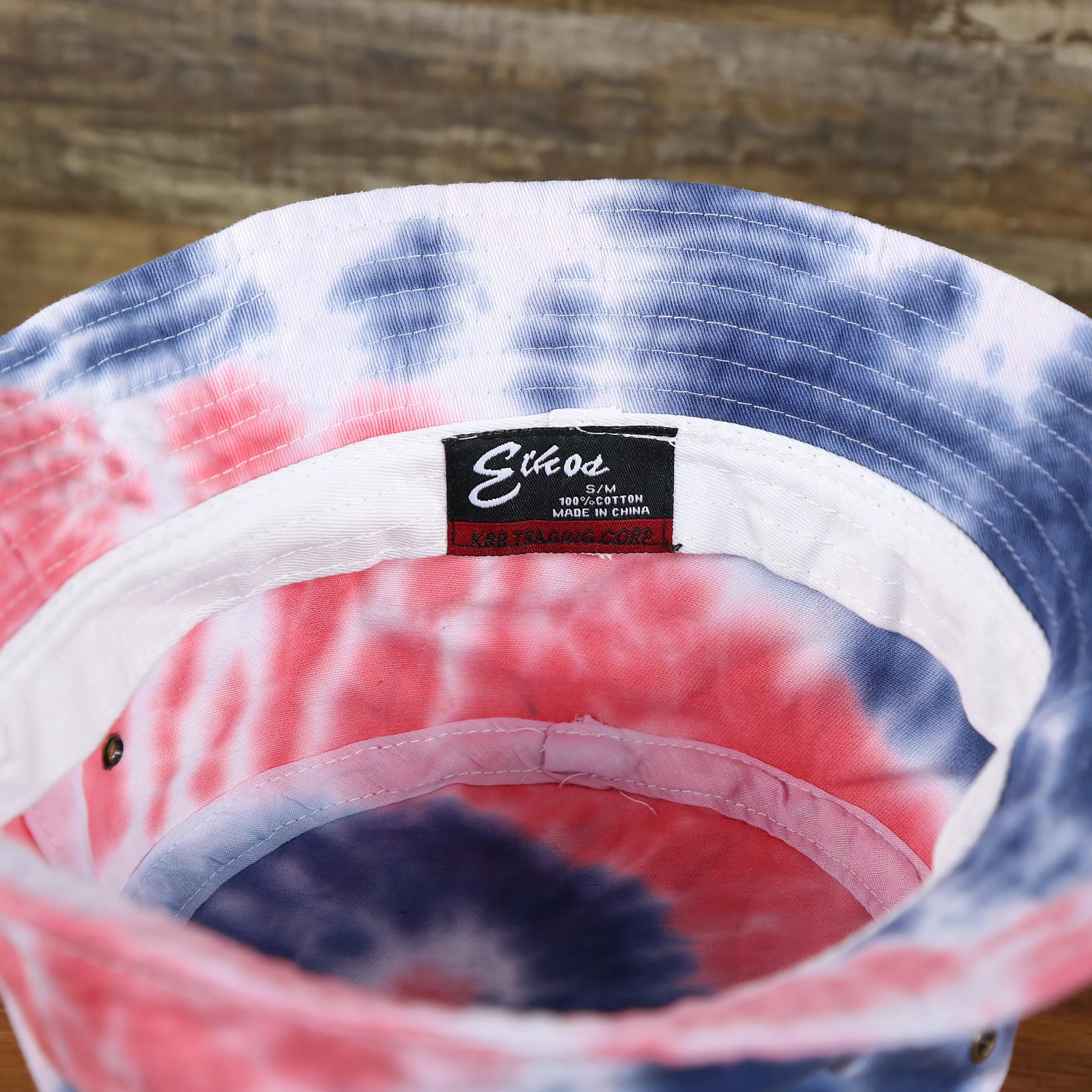 KB ETHOS | TIE DYE BUCKET HAT | BUCKET HAT | RED/NAVY SMALL/MEDIUM