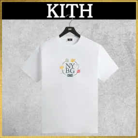 KITH NYC  |Crew Neck Flower Patterns Street Style Cotton Short Sleeves