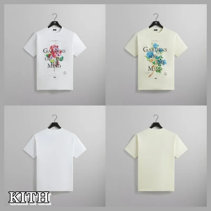 KITH NYC  |Crew Neck Flower Patterns Unisex Street Style Cotton