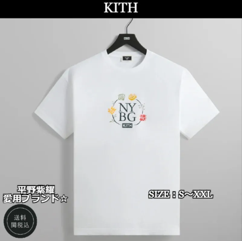 KITH NYC  |Crew Neck Flower Patterns Unisex Street Style Plain Cotton