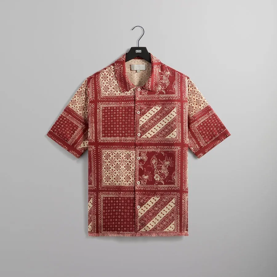 KITH NYC  |Flower Patterns Silk Street Style Short Sleeves Logo Shirts