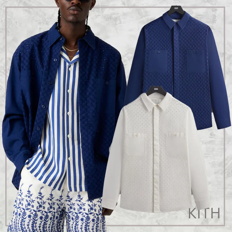 KITH NYC  |Street Style Long Sleeves Plain Logo Shirts