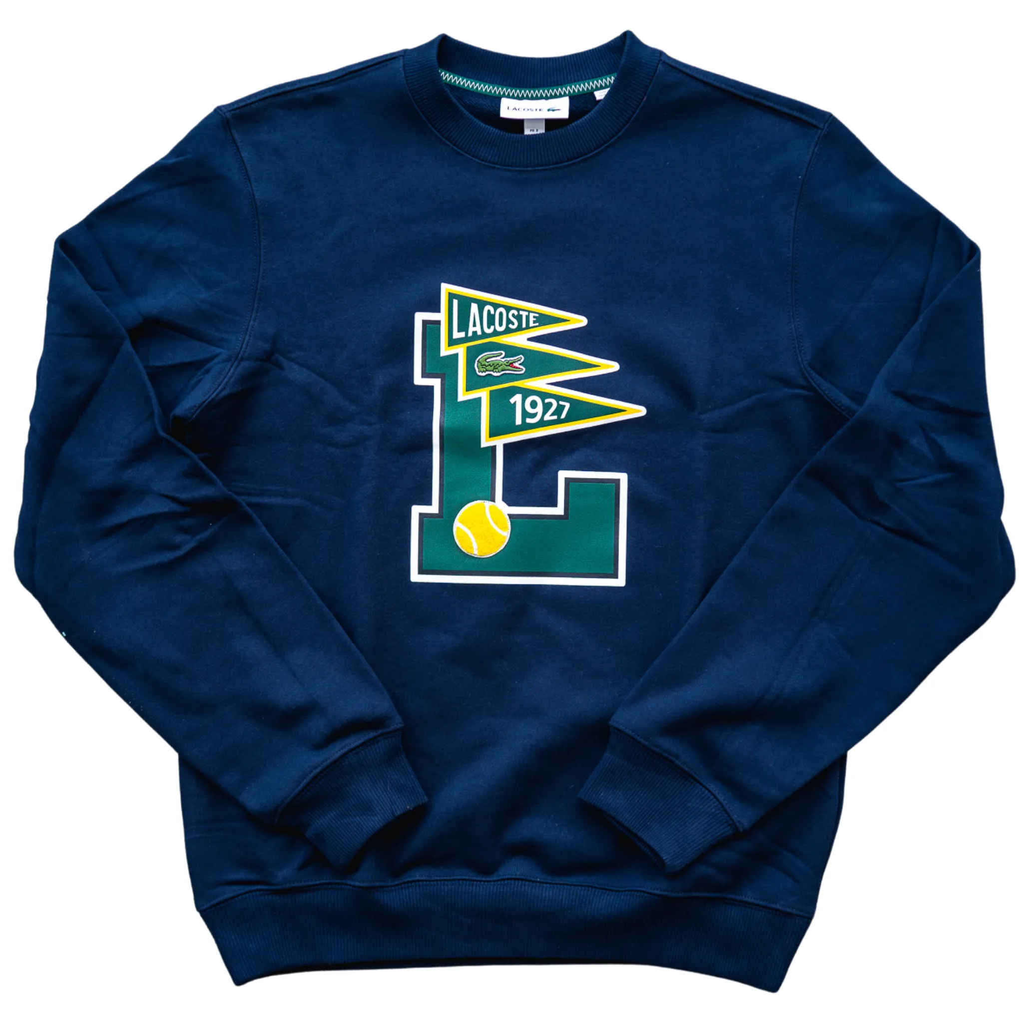 Lacoste Flags Graphic Crewneck (Navy Blue)