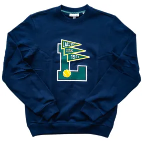 Lacoste Flags Graphic Crewneck (Navy Blue)