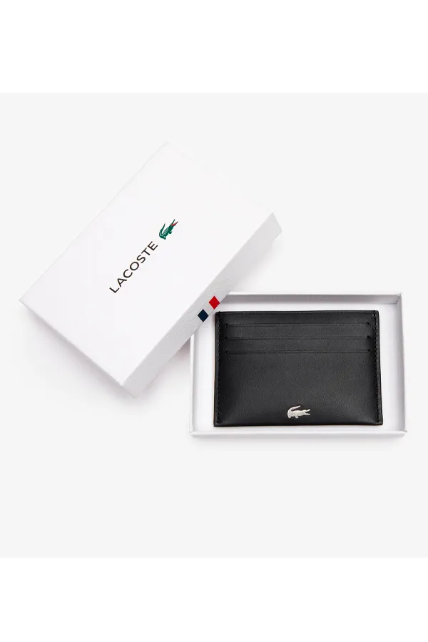 Lacoste Leather Card Holder Black