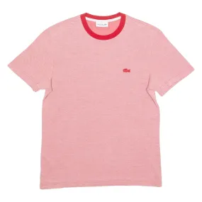 LACOSTE Mens T-Shirt Red Crew Neck L