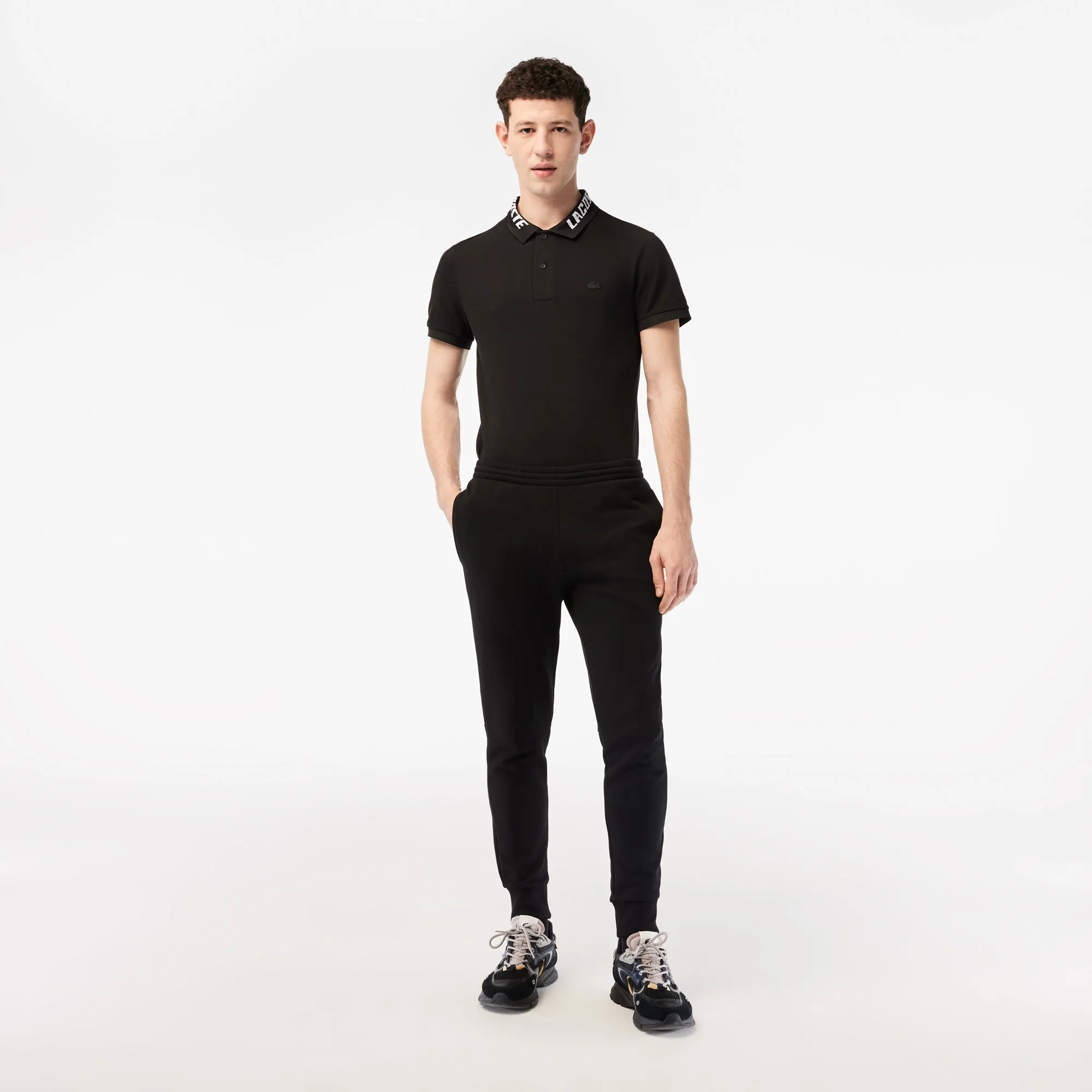 Lacoste Pantalon jogging noir en molleton