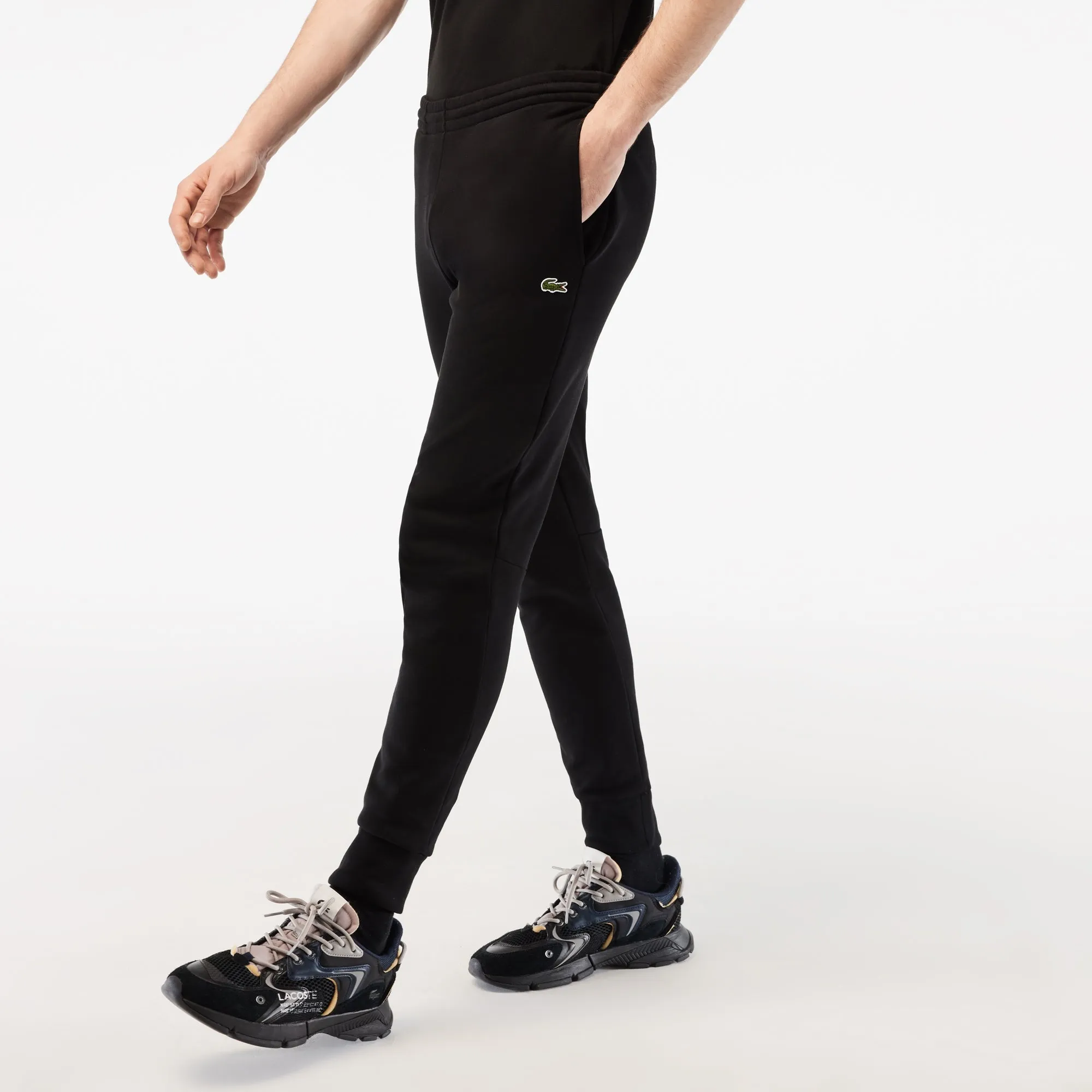 Lacoste Pantalon jogging noir en molleton