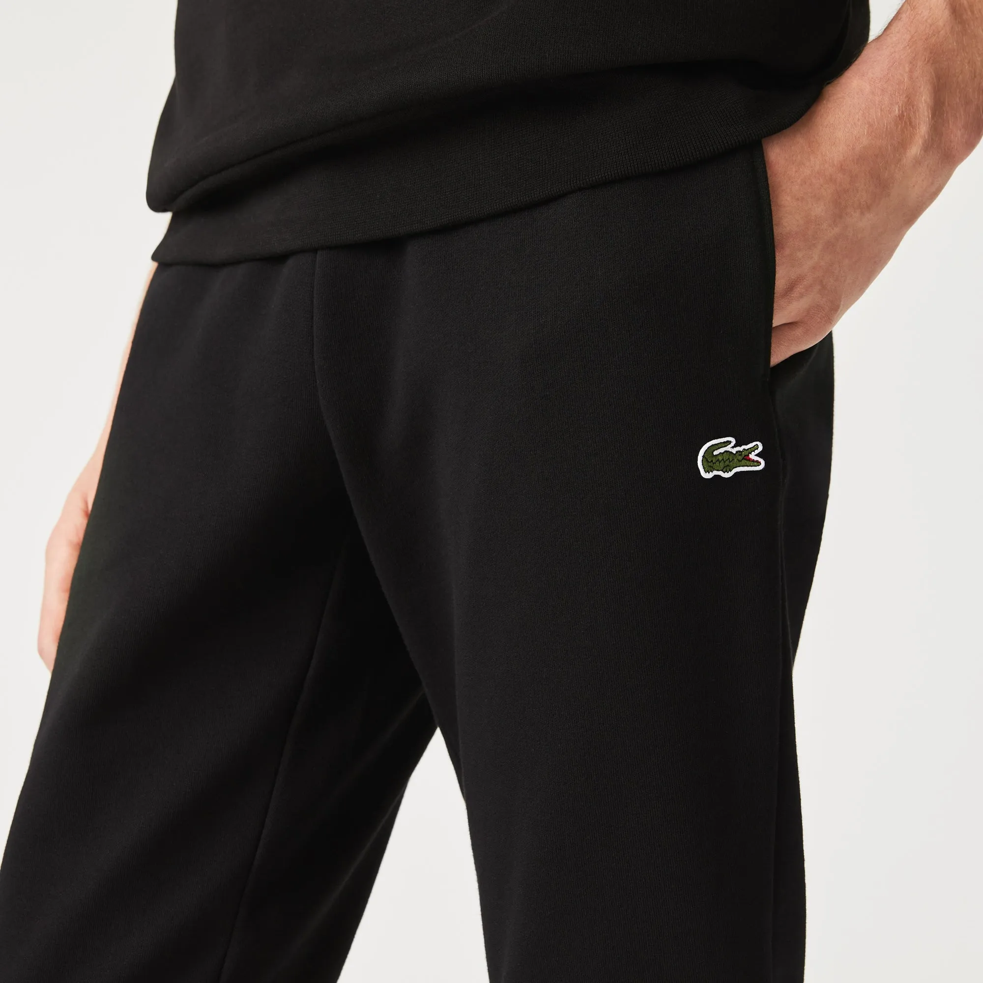 Lacoste Pantalon jogging noir en molleton