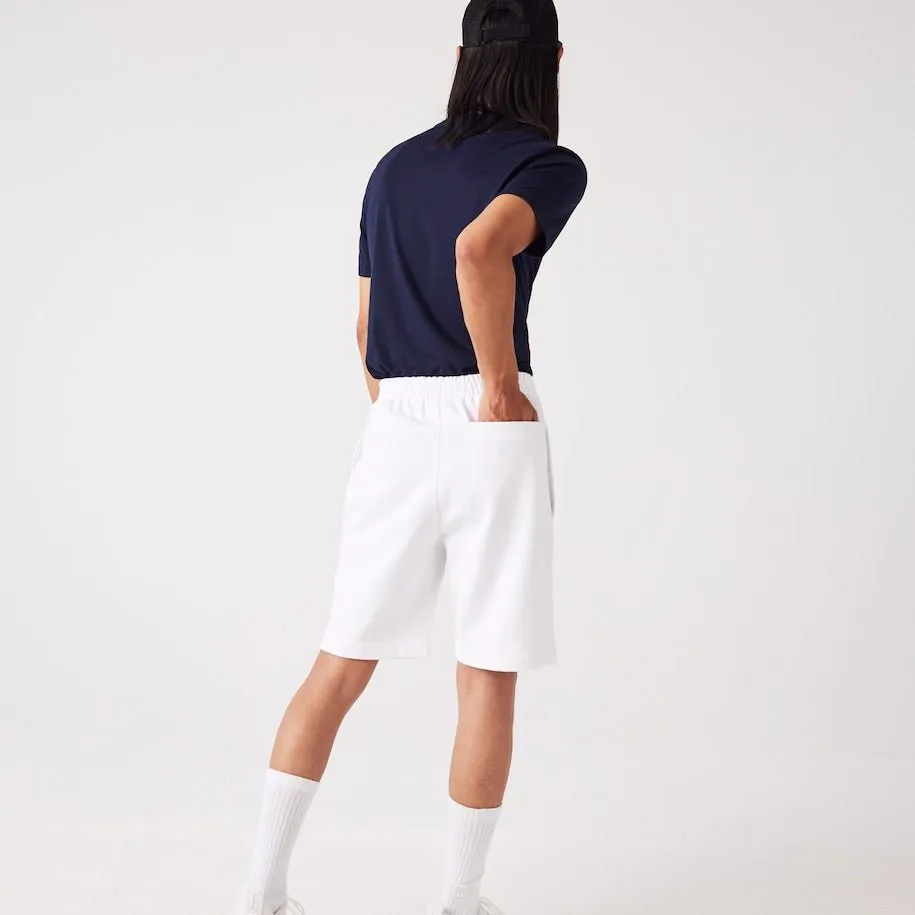 Lacoste Short léger blanc en molleton