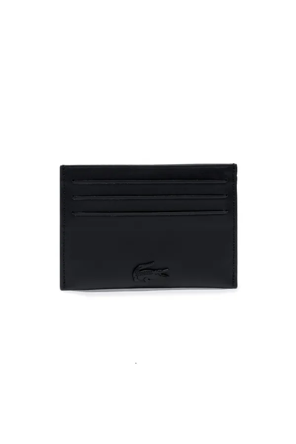 Lacoste Smooth Card Holder Black Leather