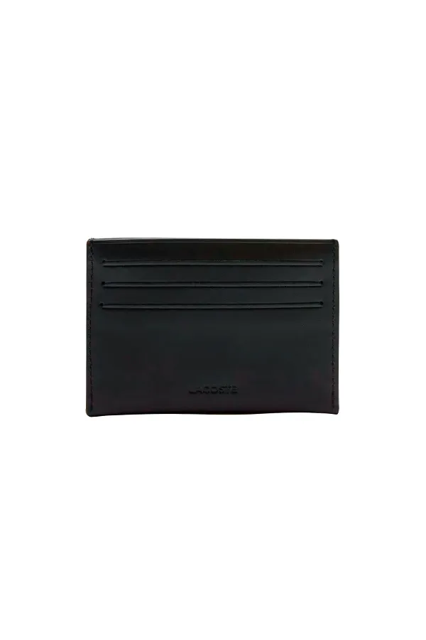 Lacoste Smooth Card Holder Black Leather