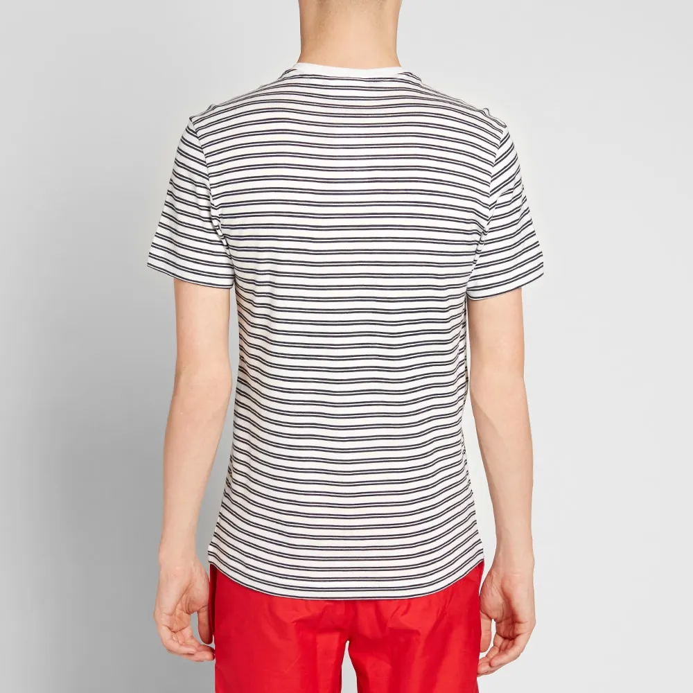 Lacoste Stripe Jersey TeeWhite & Navy