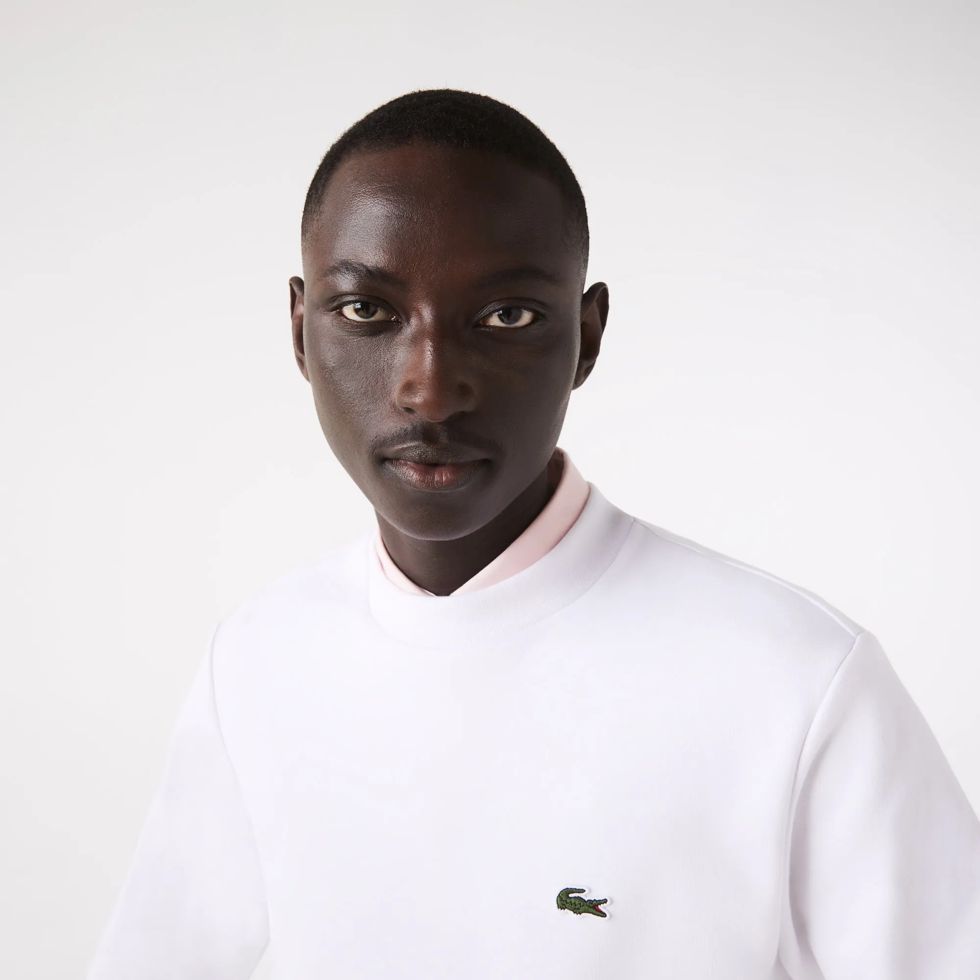 Lacoste Sweatshirt blanc en molleton