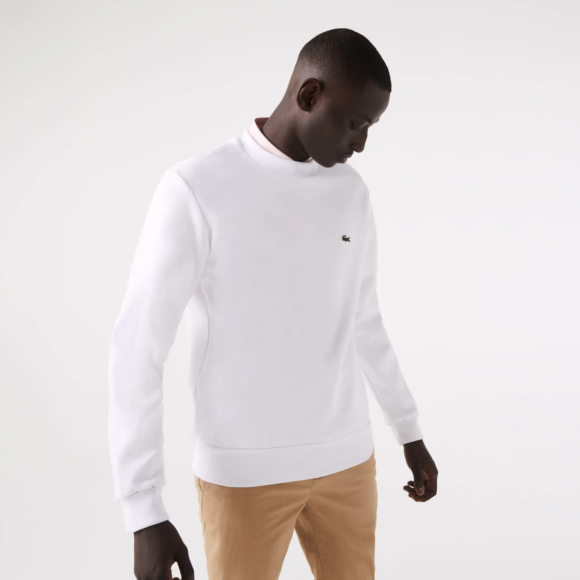 Lacoste Sweatshirt blanc en molleton