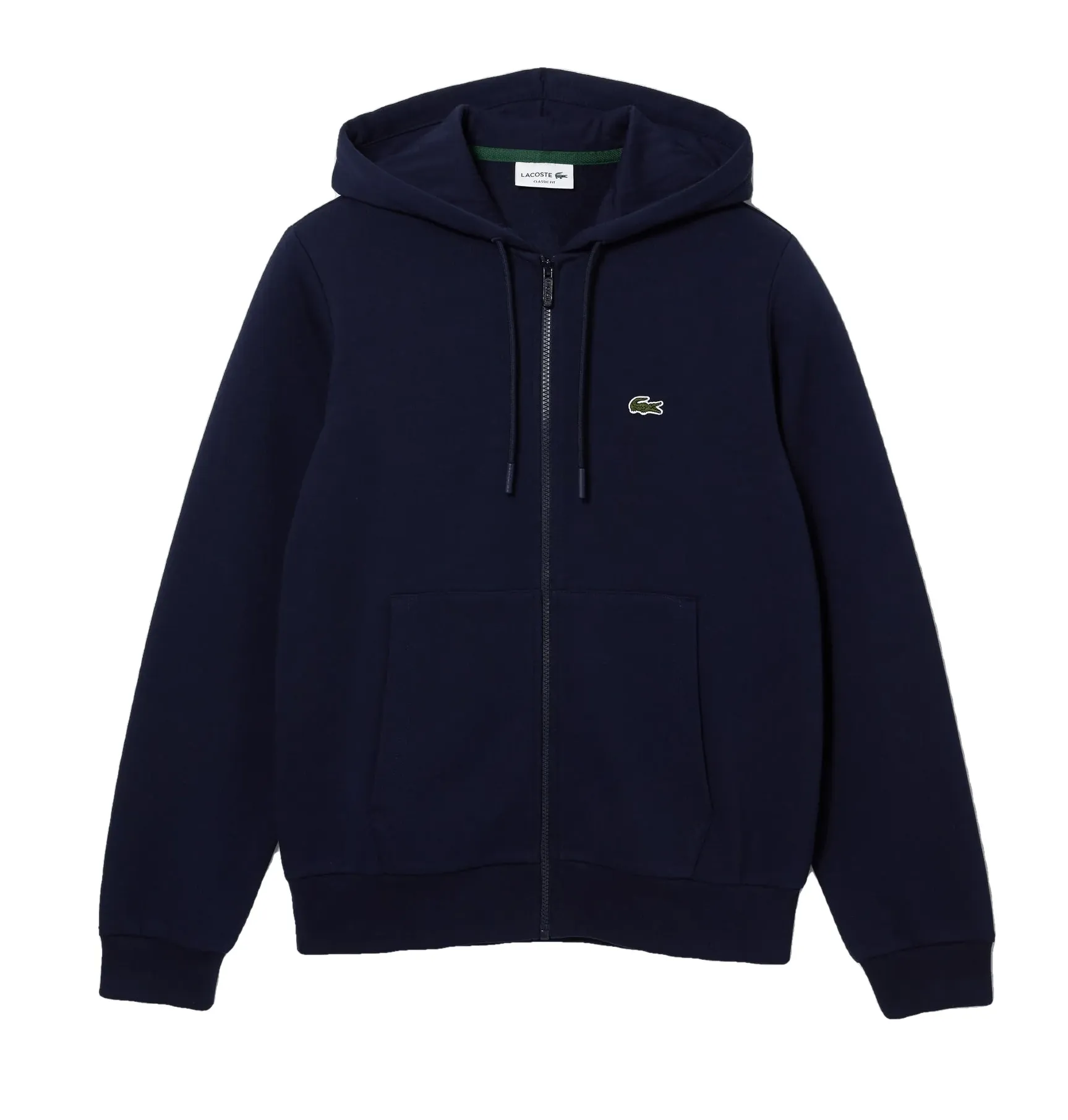 Lacoste Sweatshirt à capuche zippé Marine en molleton