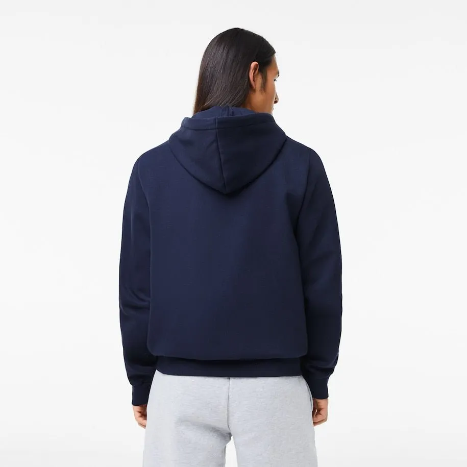 Lacoste Sweatshirt à capuche zippé Marine en molleton