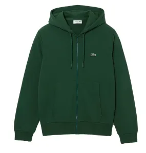 Lacoste Sweatshirt à capuche zippé vert en molleton