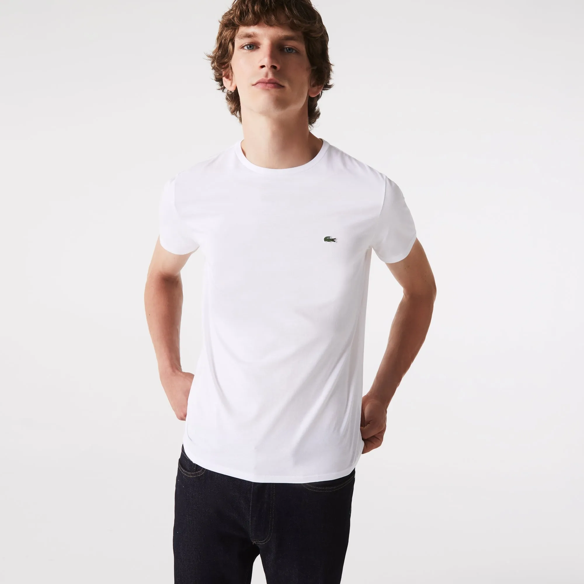 Lacoste T-shirt Blanc pima uni