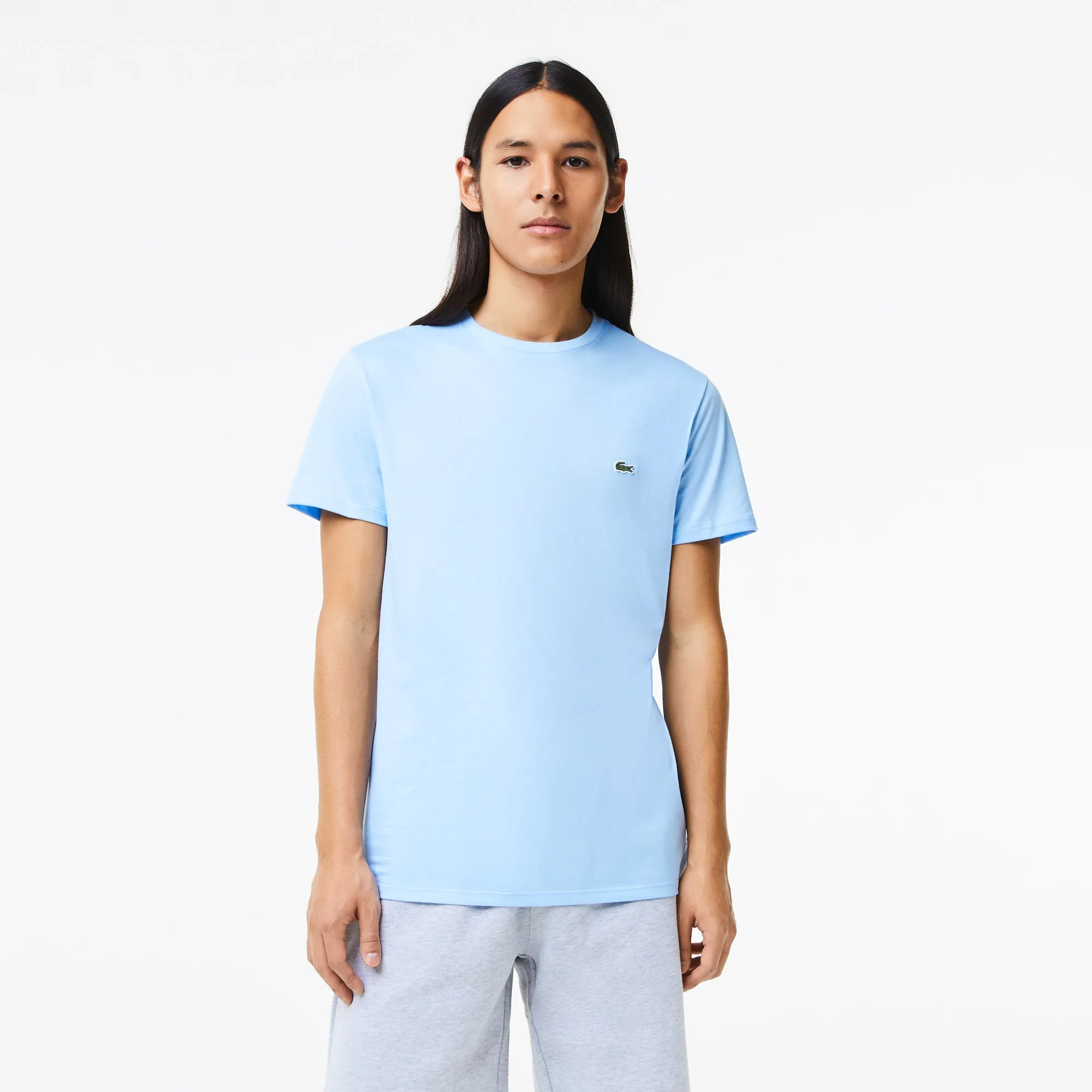 Lacoste T-shirt Bleu ciel pima uni