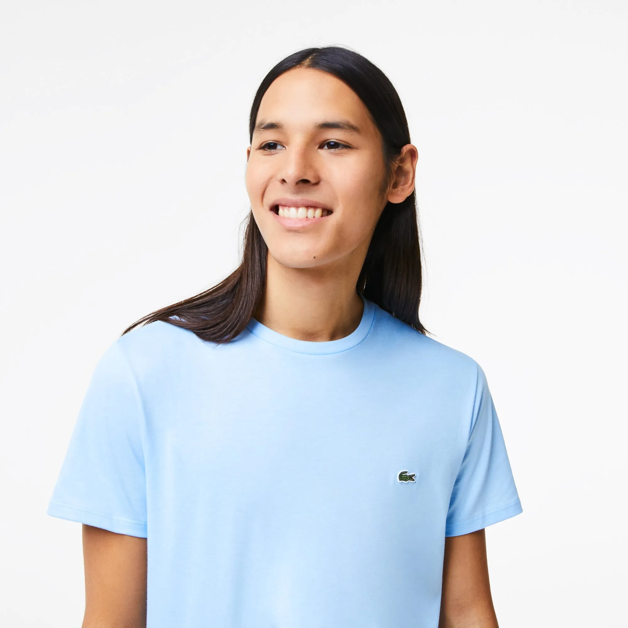 Lacoste T-shirt Bleu ciel pima uni