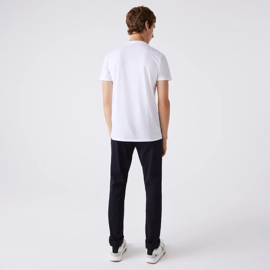 Lacoste T-shirt col V Blanc pima uni