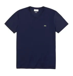 Lacoste T-shirt col V Marine pima uni