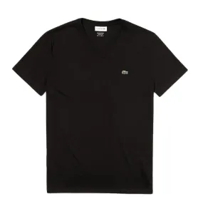 Lacoste T-shirt col V Noir pima uni