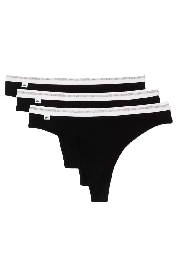 Lacoste Women Logo Line Thong Black