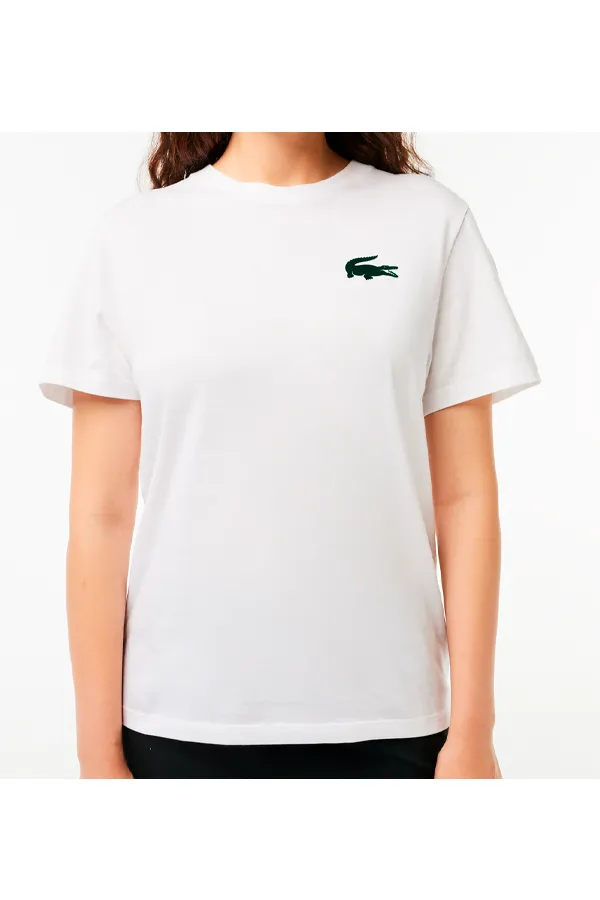 Lacoste Women Logo Tee Velour White