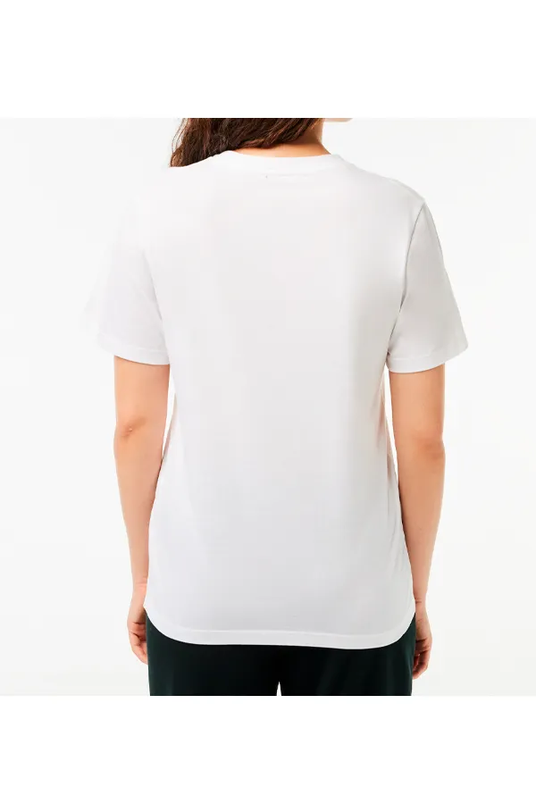 Lacoste Women Logo Tee Velour White