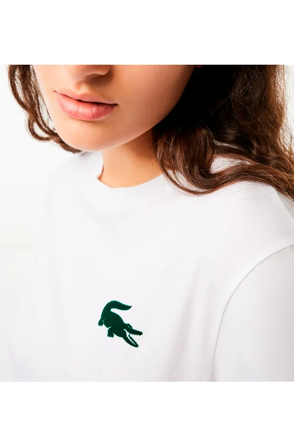 Lacoste Women Logo Tee Velour White