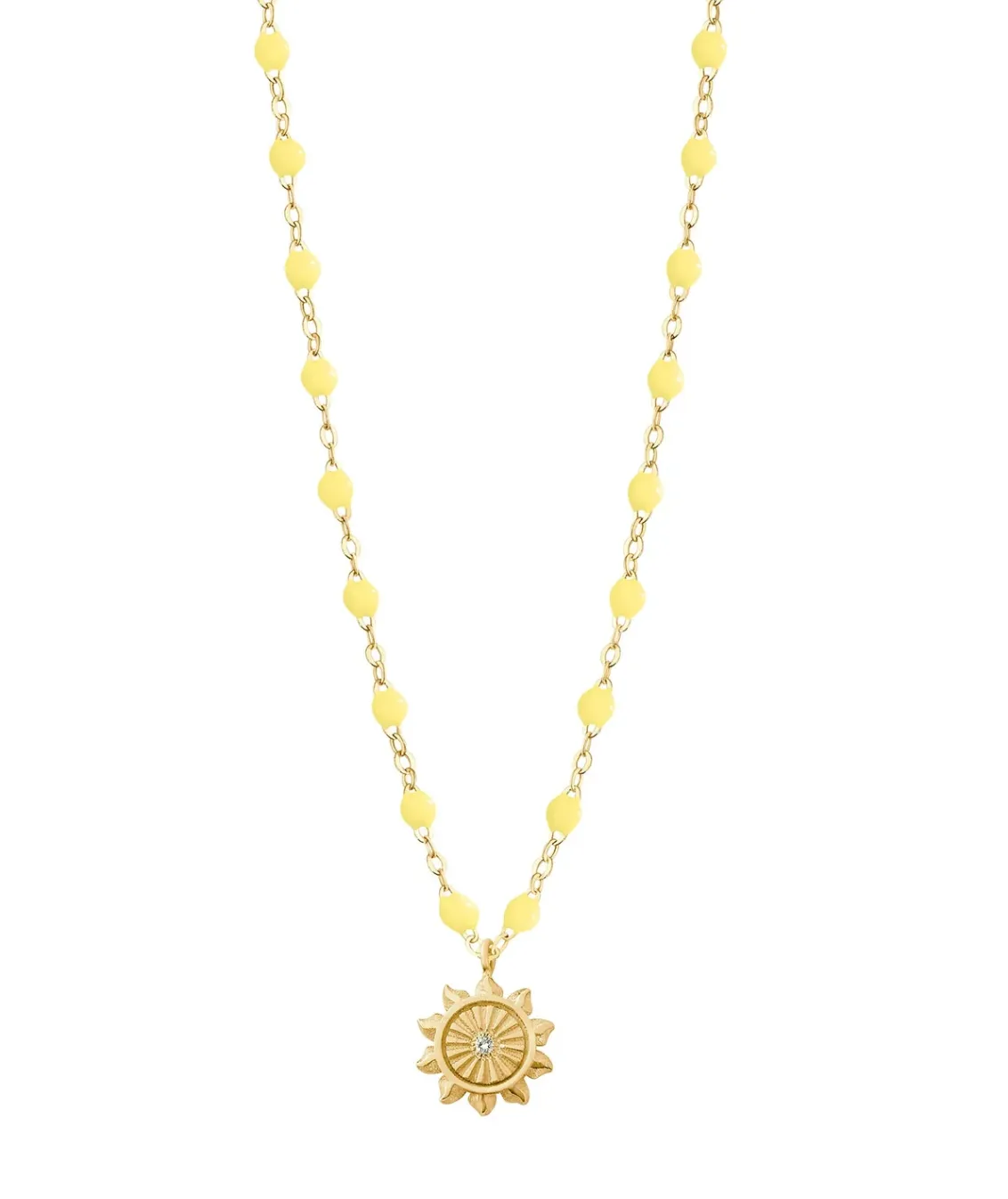 Lucky Sun Mimosa Diamond Necklace, Yellow Gold, 16.5