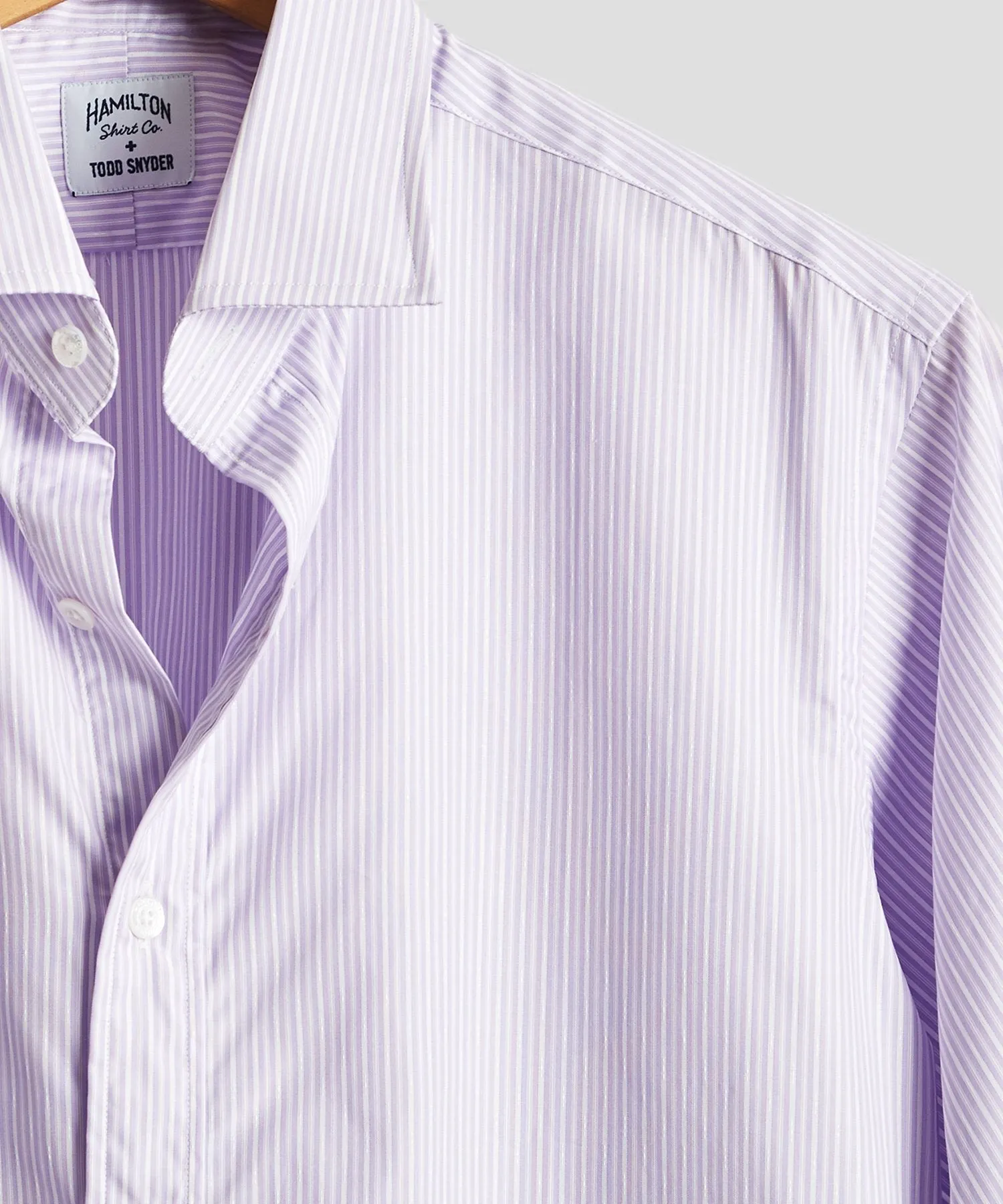 Made in USA Hamilton + Todd Snyder Lavender Stripe Dress Shirt