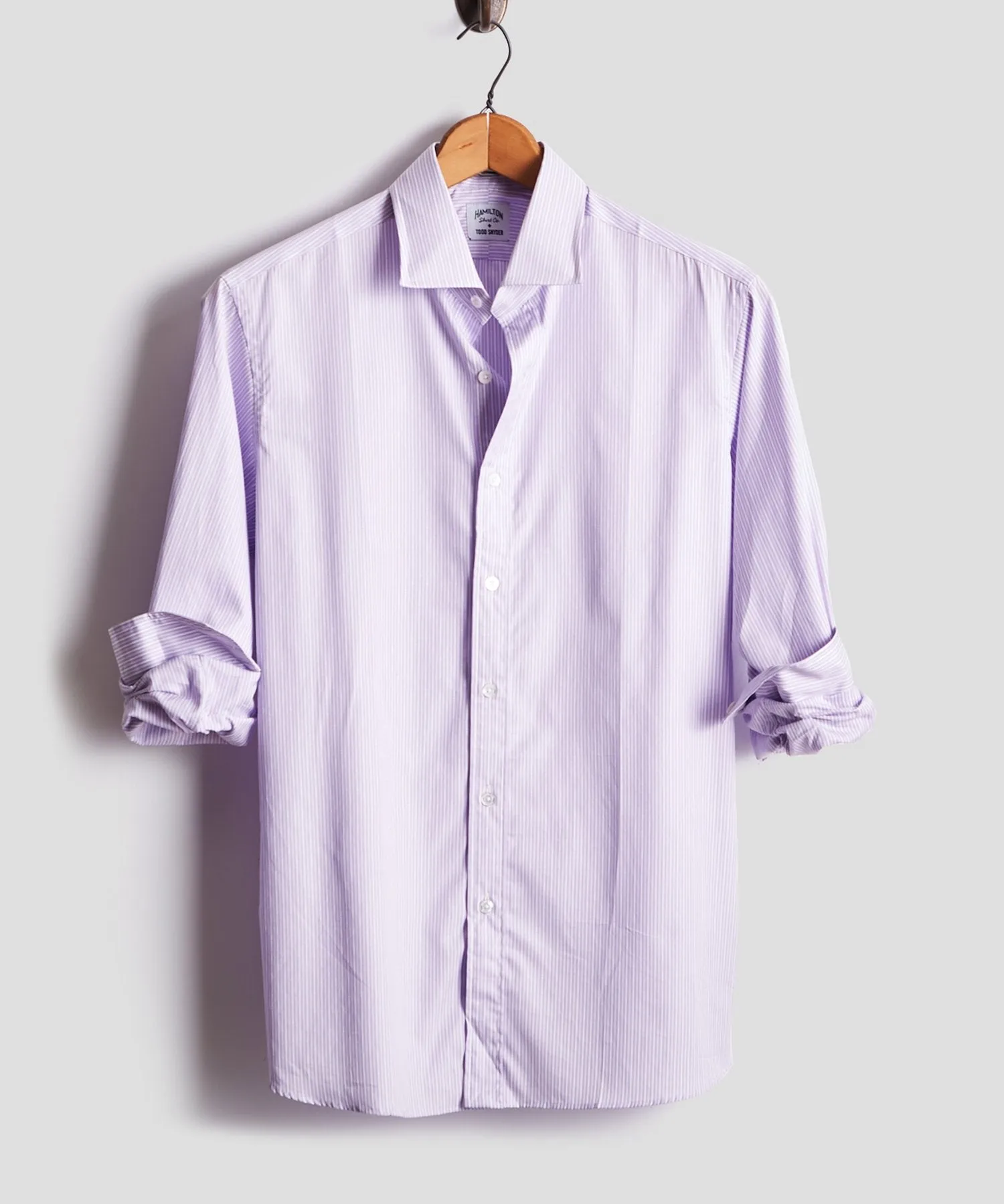 Made in USA Hamilton + Todd Snyder Lavender Stripe Dress Shirt