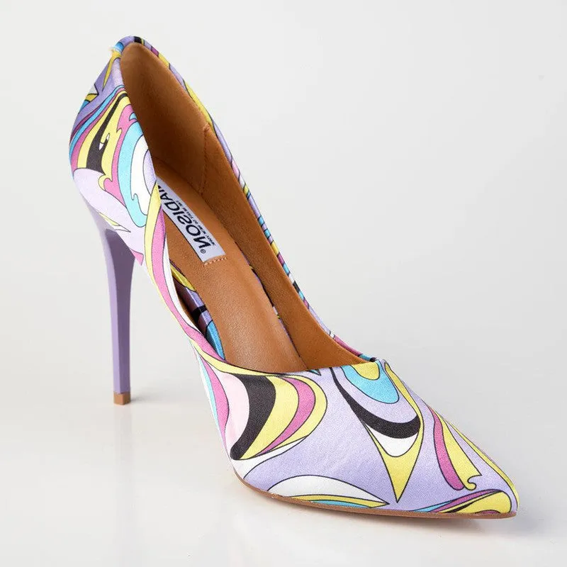 Madison Daisy Printed Stiletto - Lilac Multi