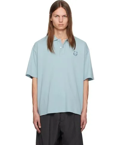 Maison Kitsune Blue Bold Fox Head Polo