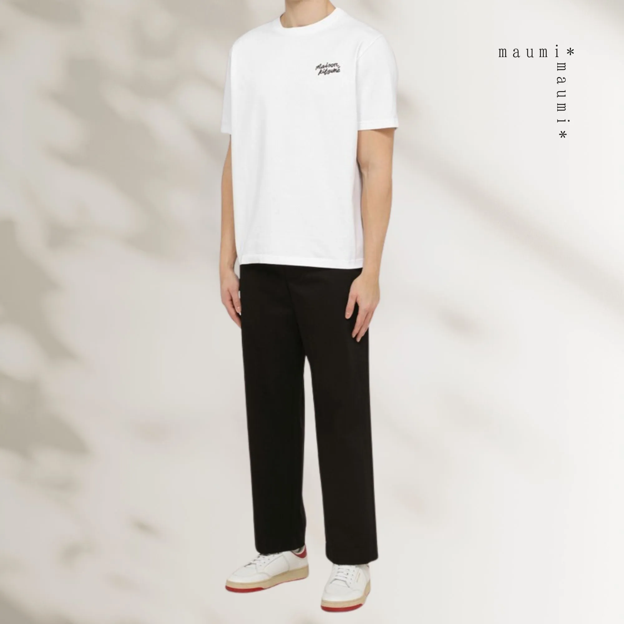 MAISON KITSUNE  |Crew Neck Plain Cotton Short Sleeves Logo Designers