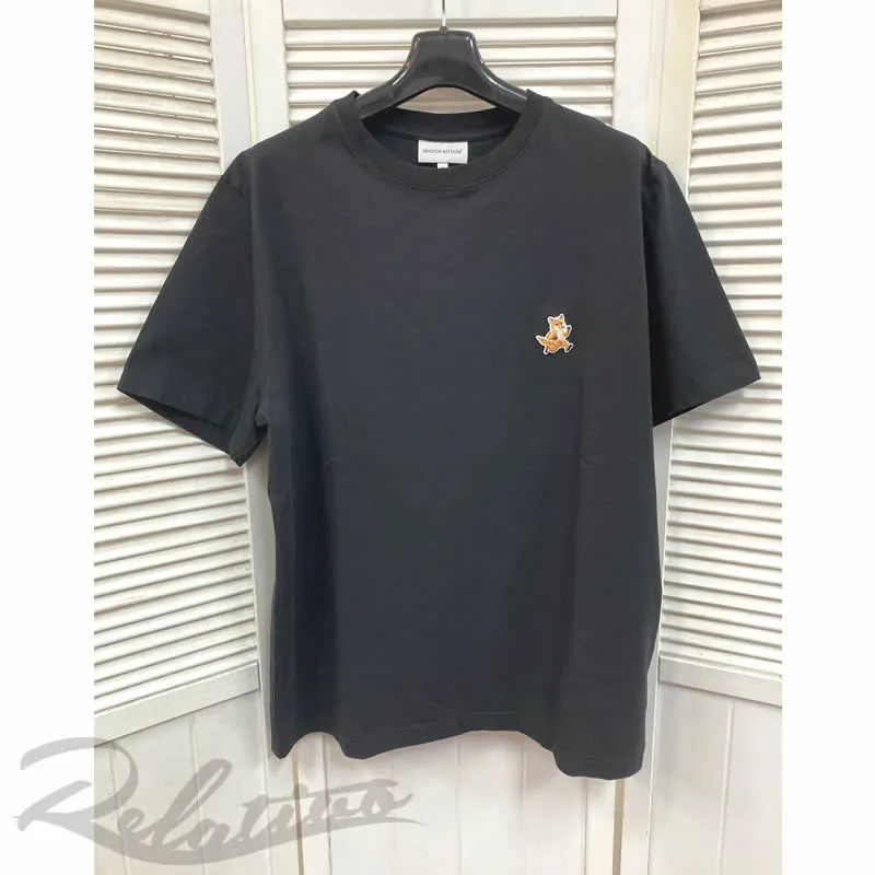 MAISON KITSUNE  |Crew Neck Street Style Cotton Short Sleeves Logo Designers