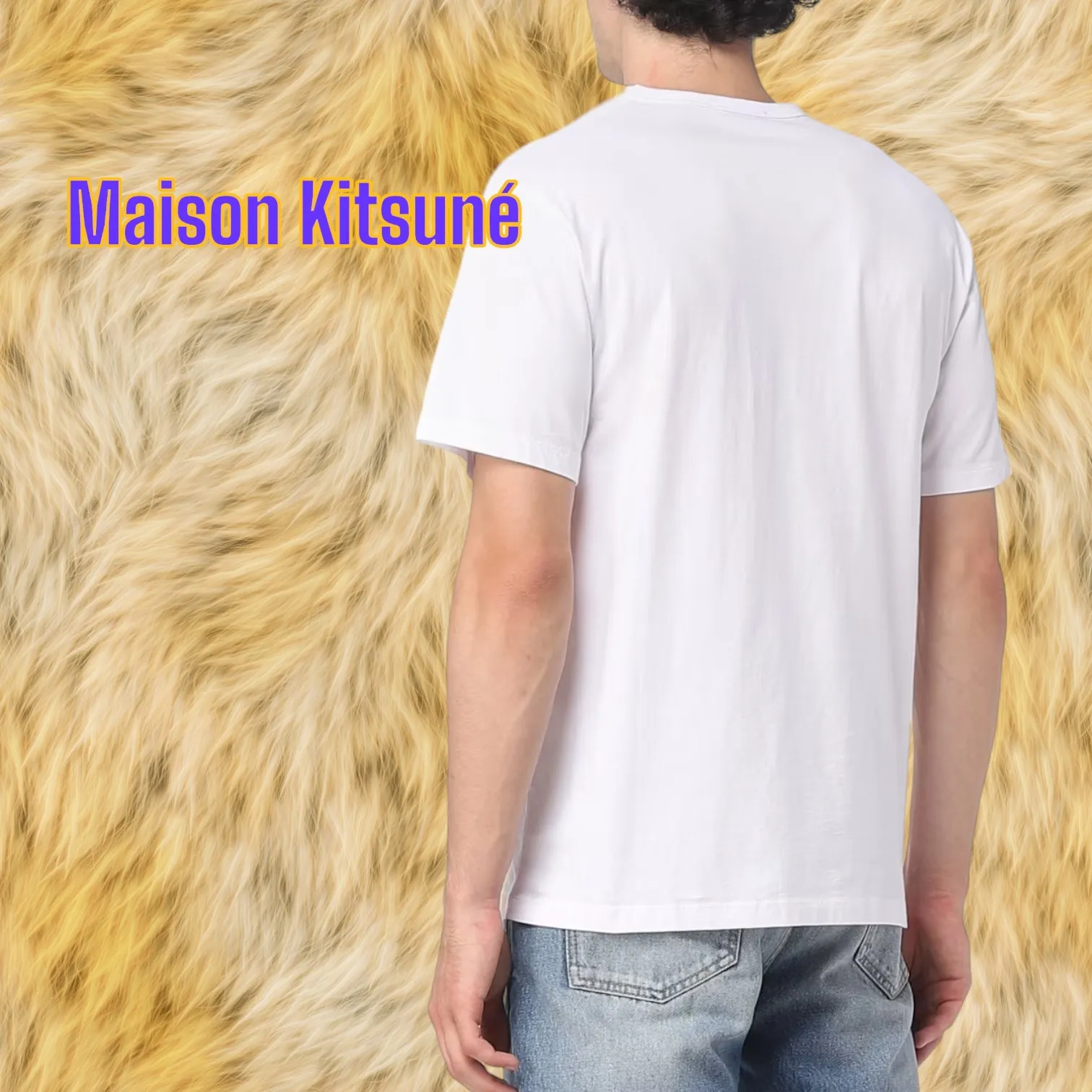 MAISON KITSUNE  |Crew Neck Street Style Plain Cotton Short Sleeves Logo