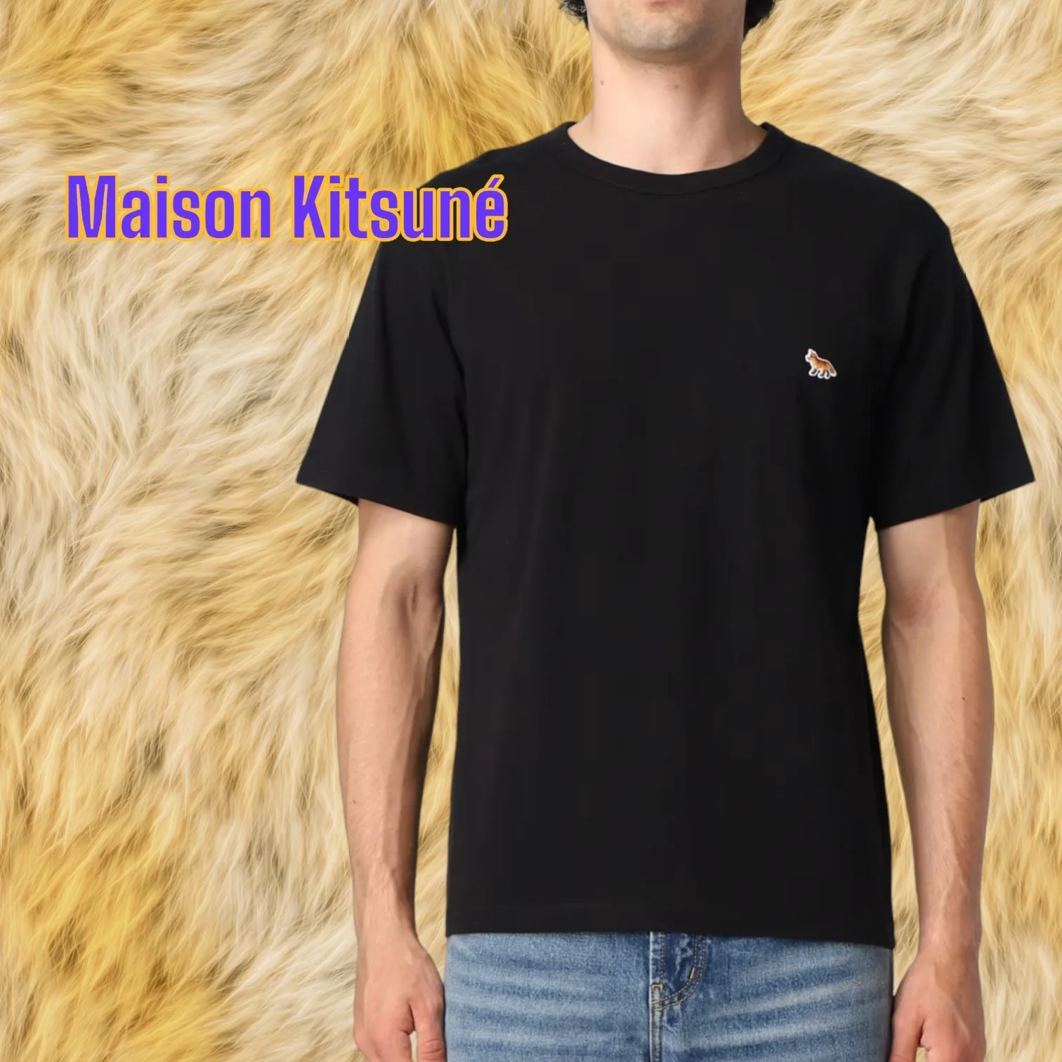 MAISON KITSUNE  |Crew Neck Street Style Plain Cotton Short Sleeves Logo