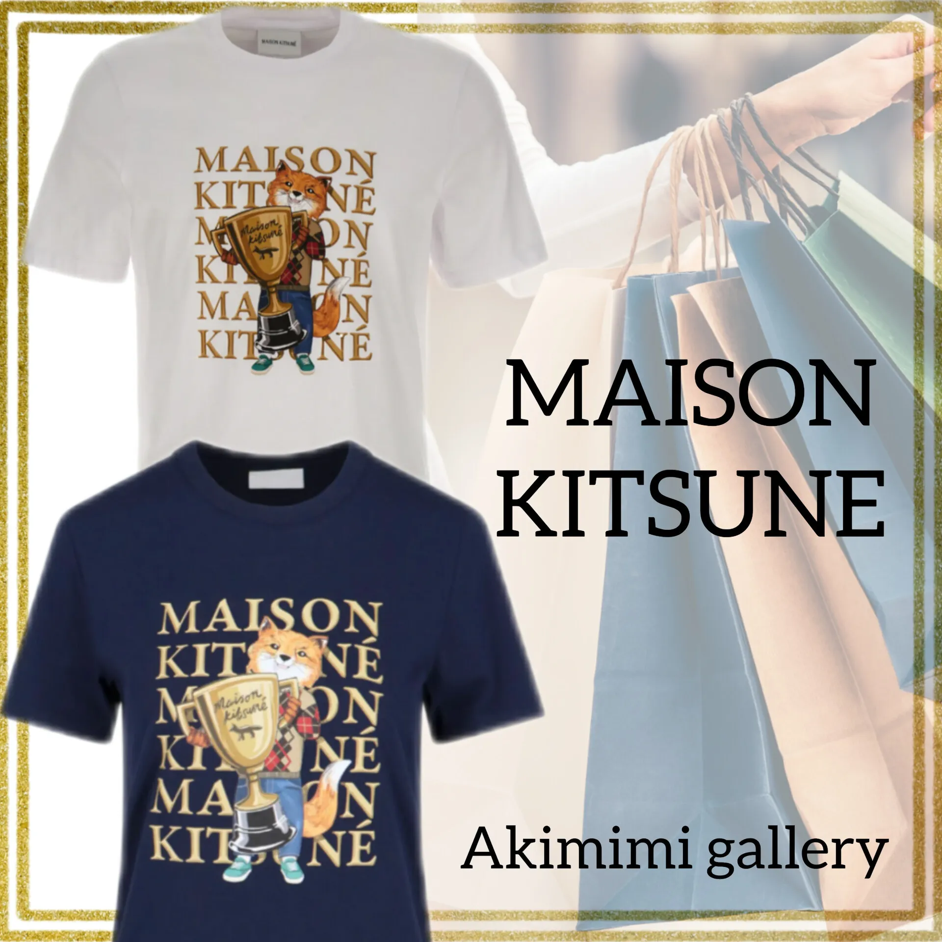 MAISON KITSUNE  |Crew Neck Unisex Other Animal Patterns Cotton Short Sleeves