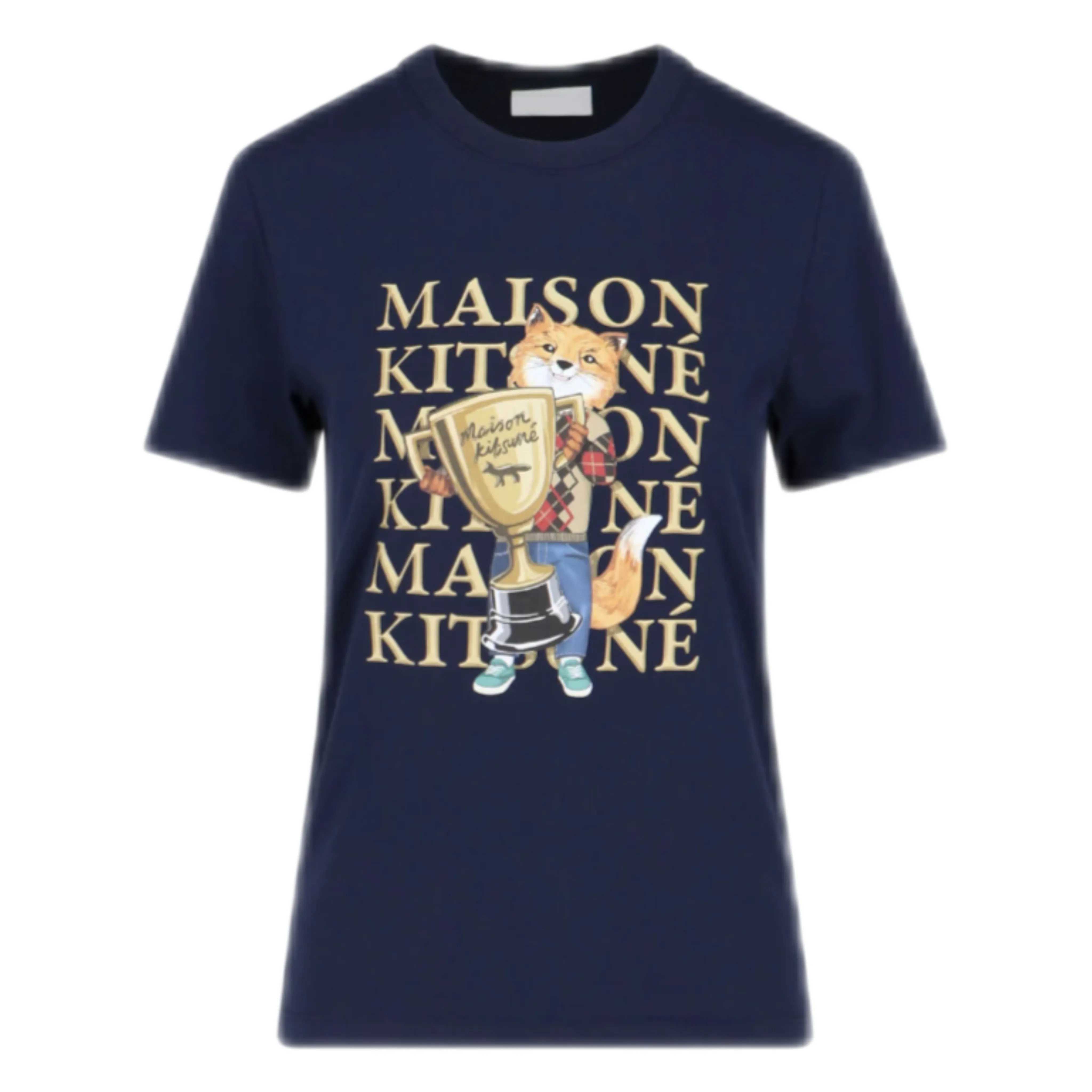 MAISON KITSUNE  |Crew Neck Unisex Other Animal Patterns Cotton Short Sleeves