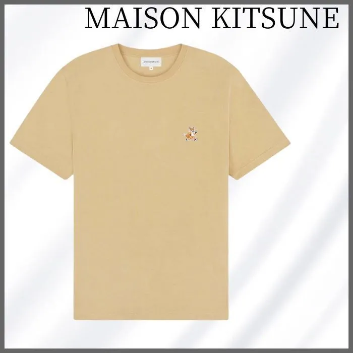 MAISON KITSUNE  |Crew Neck Unisex Street Style Plain Other Animal Patterns